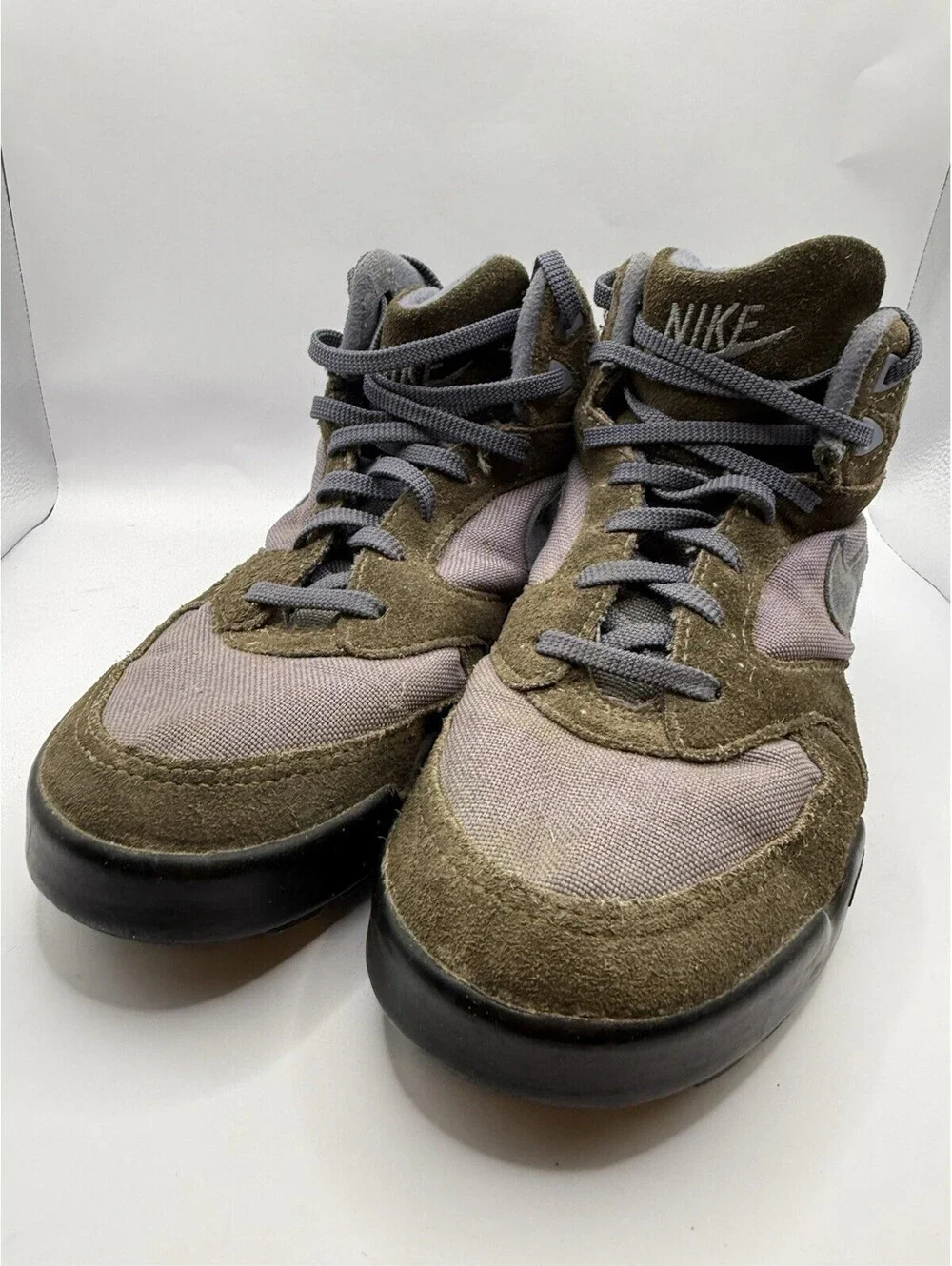 VTG 90s Nike ACG Caldera Mid Trail Hiking Boots Gray/Purple Suede Size 7.5